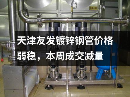 天津友發鍍鋅鋼管價格弱穩,本周成交減量